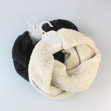 單秋冬季保暖圍脖女加厚保暖圍巾雙層毛絨時尚百搭脖套女1入