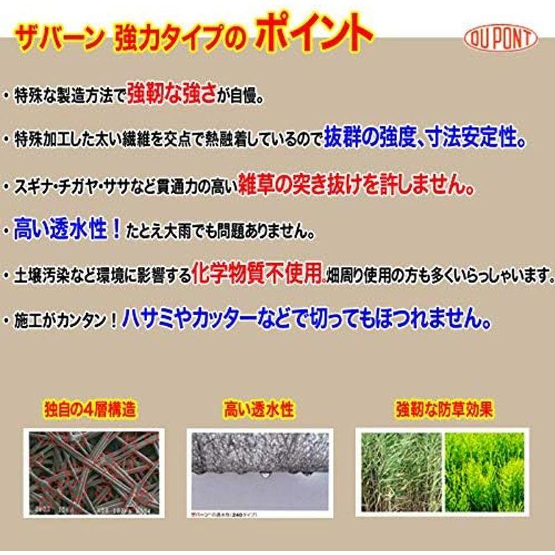 DuPont デュポン 曝露約3 5年 100平米ザバーン 136G 防草シート 2m x 50m グリーン 雑草対策 草取り グリーンフィールド