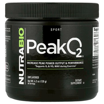 NutraBio, 運動系列，Peak O2®，原味，4.2 盎司（120 克）