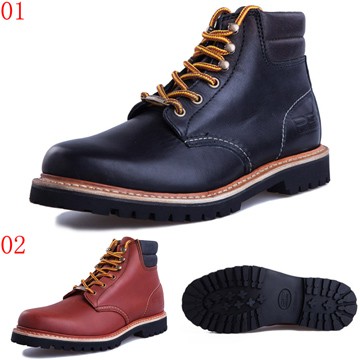 pathfinder口39612口冬季保暖潮流機車工裝靴男PF戶外真皮短筒軍靴高幫鞋JHS杰恆社