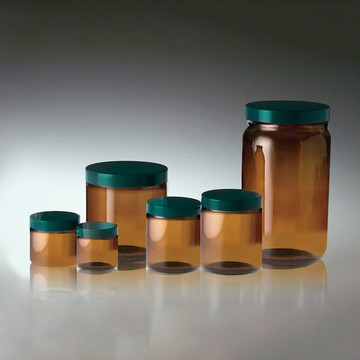《Qorpak》茶色直筒型玻璃樣本瓶 Bottle, Straight Sided Round, Amber
