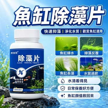 ⭐️現貨魚缸除藻片 去苔劑 青苔淨滅藻 強效淨水片 水族箱 水質淨化片 綠水 褐藻 清除魚池黑毛 快速除藻 防傷魚蝦