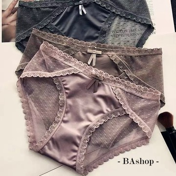 【BAshop】台灣現貨🌹專櫃級質感 輕奢絲綢．舒適網紗拼接 性感內褲 女生內褲 網紗內褲 女內褲 內褲 #K838