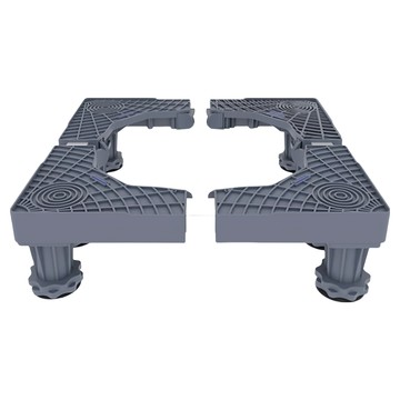 德利生活 洗衣機底座 4腳固定款 雙安全鎖扣 防滑吸盤腳 加粗連接桿 長寬可調:41-62cm 高度可調:10-12cm  灰色  1個