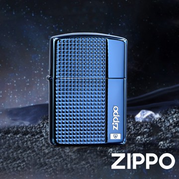 ZIPPO 寶藍深雕鑽石紋(加厚版)防風打火機 日本設計 官方正版 現貨 限量 禮物 送禮 終身保固 ZA-2-56A