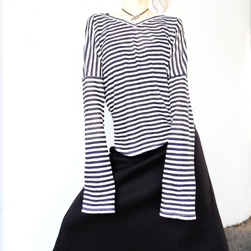 100%亞麻 V領長袖 T恤