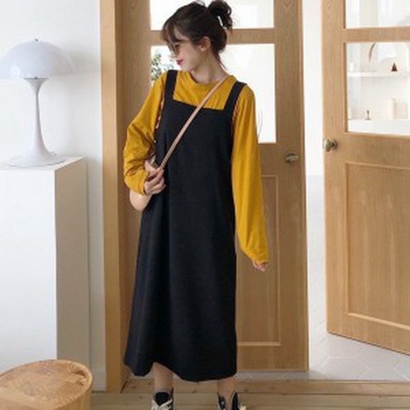 黒 キャミソール ロングワンピース