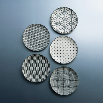 日本AWASAKA美濃燒｜小紋麵包盤-禮盒組(5件式)