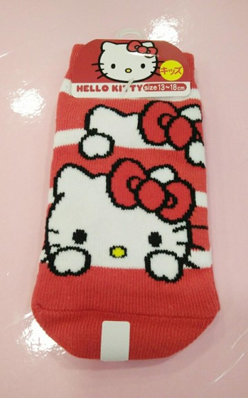 【震撼精品百貨】Hello Kitty 凱蒂貓~HELLO KITTY兒童襪-紅白