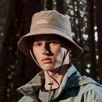 經典刺繡 LOGO 漁夫帽 - 米色