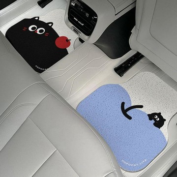 絲圈汽車腳墊自己裁剪可愛貓貓女生駕駛車用保護墊單片車內防髒墊🛒免運