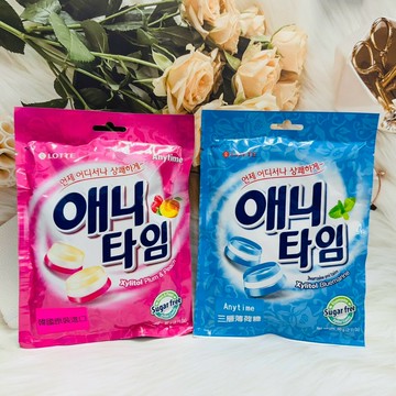 韓國 LOTTE Anytime 三層薄荷糖 薄荷風味梅子&蜜桃風味 薄荷糖 韓國薄荷糖 兩款供選