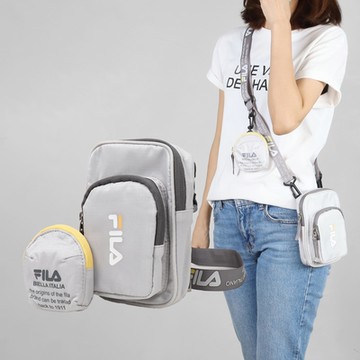Fila 側背小包 Shoulder Bag 灰 黃 斜背 附零錢包 斐樂 BMY9008GY