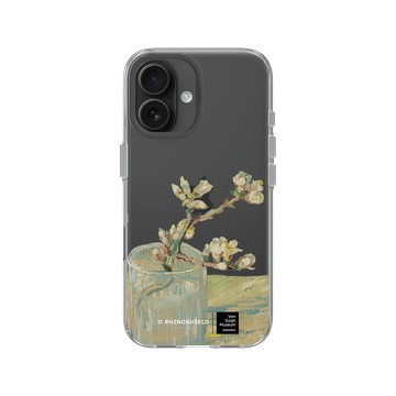 iPhone 16 Clear Case（相機按鈕） 透明 - Van Gogh Museum - 玻璃杯中盛開的杏花