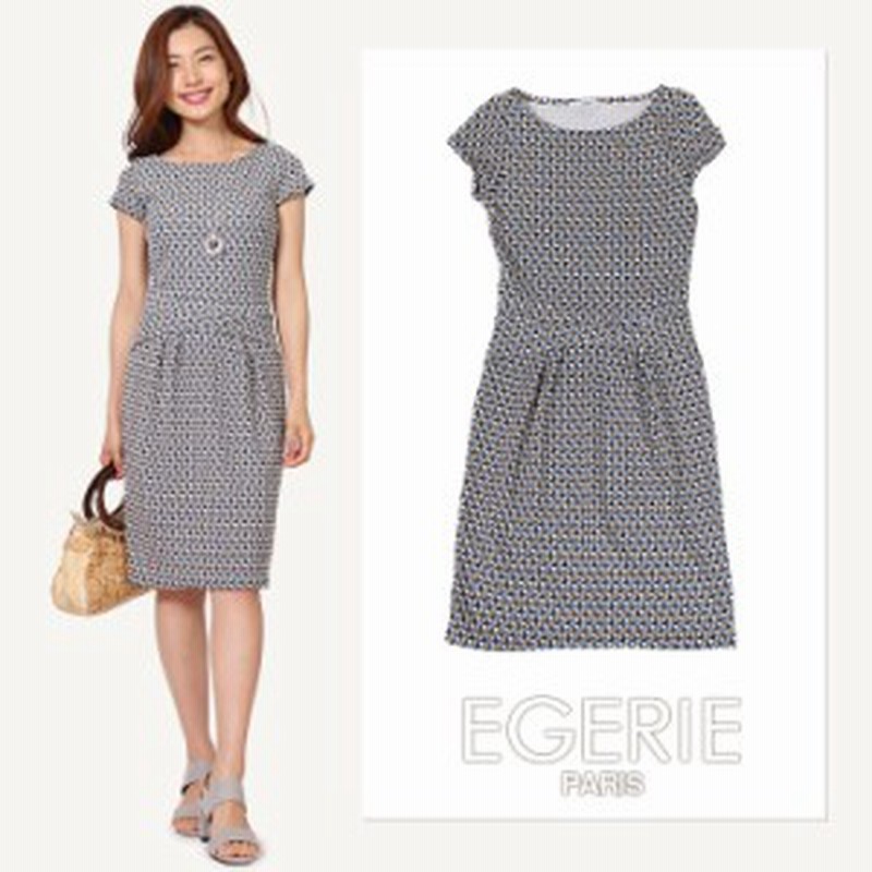 フランス 新作 ワンピース レディース Egerie Paris 幾何学模様 ジオメ柄ワンピース 半袖 膝丈 きれいめ 夏 40代 リゾート トラベル デー 通販 Lineポイント最大1 0 Get Lineショッピング