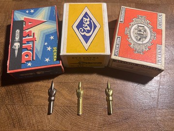 古董 手指尖 三款收藏沾水筆尖 義大利製造