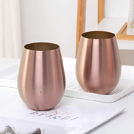 Stainless Steel 16 oz Metal Drinking Tumbler Cups Shatterproof Bourbon Whisky Beer Mug(Rose Gold)