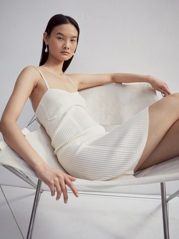 Deira Dress in Pale Magnolia - EcoVero Viscose Ninety Percent