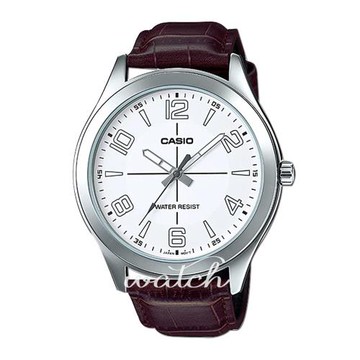 【CASIO 卡西歐】時尚大方_皮革錶帶_礦物玻璃_防水_指針男錶(MTP-VX01L-7B)