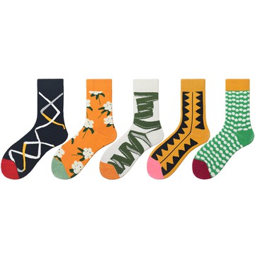 大唐襪業 D562男女潮流襪子高端韓版時尚亮色個性甜酷情侶中筒襪