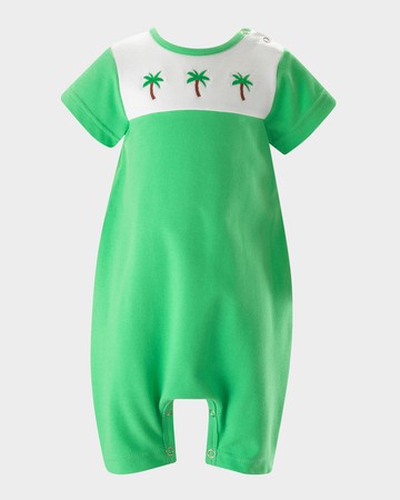 Boy's Palm Tree Jersey Playsuit, Size 3M-24M