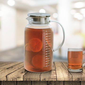 寶馬牌圓型多功能雙用玻璃壺-1600ml