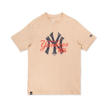 NEW ERA 官方旗艦店 短袖Tee ESSENTIAL 紐約洋基 燕麥奶 NE14364815