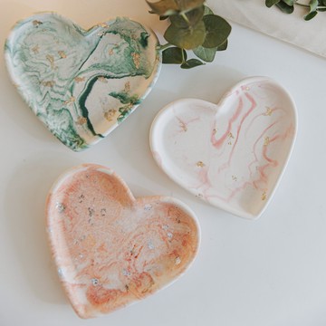 【快速出貨】【心心祝福】【英國爵石】愛心飾品盤與戒指座禮盒 情人節禮物  100%台灣職人手工製作