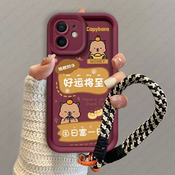 好運卡皮巴拉掛繩 防摔 OPPO A6S A6X A6 PRO A5 A3 A3X A9 A15 A31 A35 手機殼