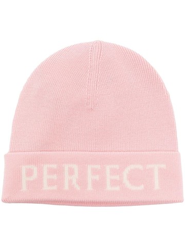 Perfect Moment - logo knitted beanie - unisex - Merino - One Size - Pink