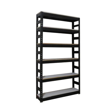 【空間特工】消光黑免螺絲角鋼書櫃-六層120x30x180cm