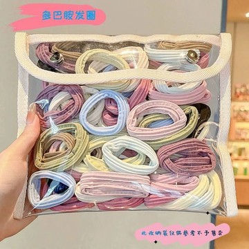 臺灣現/🎀髮夾 髮飾多巴胺髮圈2025新款豆沙頭繩髮圈加粗加厚扎高馬尾丸子頭皮筋