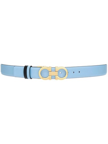 Ferragamo - Gancini reversible leather belt - women - Calf Leather - 80 - Blue