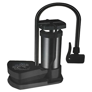 自行車腳踩高壓打氣筒 美式&英式氣嘴適用 輕巧便攜 附氣壓表  1個