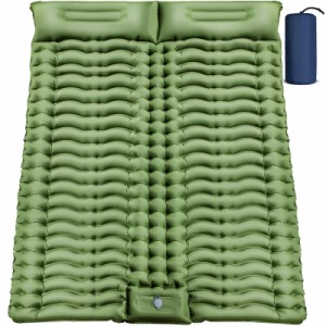 Yuzonc Double Camping Sleeping Pad Inflatable Camping Pad Foot Press Ultralight Person Camping Mat with Pillow for Camping