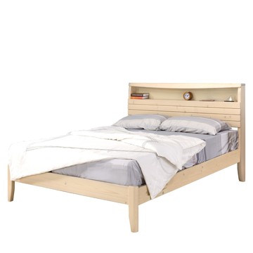 Homelike 喜家居雙人5尺附插座床架組(2色可選)(2262)象牙白