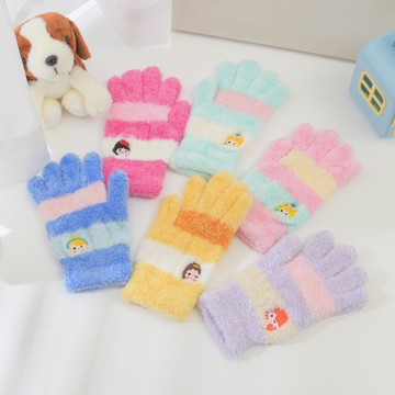 童公主刺繡萊卡手套-多色任選