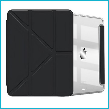 VXTRA Y折晶透支架平板保護套 含筆槽 2024 iPad Pro 13吋 微醺藍