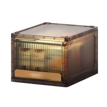 FAmILyLIFE 生活 抽屜式可掀蓋疊加耐重收納箱  霧黑特大款  1個