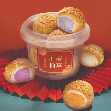 獨家美食【金山紅】有芙桶享 生乳泡芙 (6入/盒)禮盒
