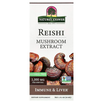 Nature's Answer, 靈芝提取物，無乙醇，1 液量盎司（30 毫升）