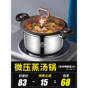 湯鍋304不銹鋼家用雙耳煲湯燉鍋加厚電磁爐燃氣灶專用煮鍋微壓鍋