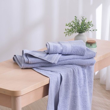 印度棉100%純棉毛巾/藍灰色(40x70cm)-3入組
