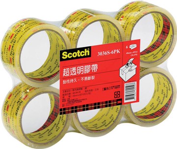 3M 310 超透明包裝膠帶(六入裝)【40yd】