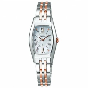 SEIKO 精工  LUKIA 自信閃耀太陽能酒桶型女錶-雙色/19.8mm V117-0EE0KS(SUP439J1)
