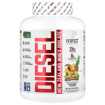 PERFECT Sports, Diesel®，紐西蘭分離乳清蛋白，鳳梨芒果味，5 磅（2.27 千克）