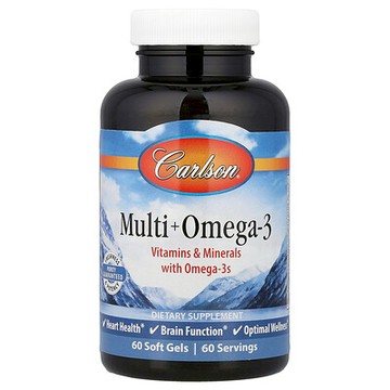 Carlson, Multi + Omega-3，60 粒軟膠囊
