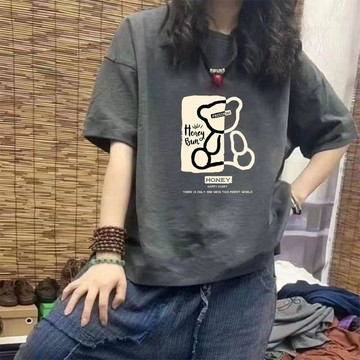 台灣现貨 100%純棉 寬鬆 T 恤 短袖 T 恤 短袖 T 恤女 大碼女裝 美式上衣 圓領上衣 寬鬆顯瘦上衣 韓版上衣
