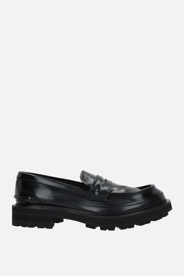 ALEXANDER McQUEEN shiny leather loafers Man