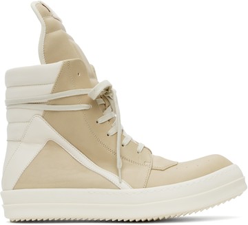 Rick Owens 米色 Hollywood Geobasket 高帮运动鞋